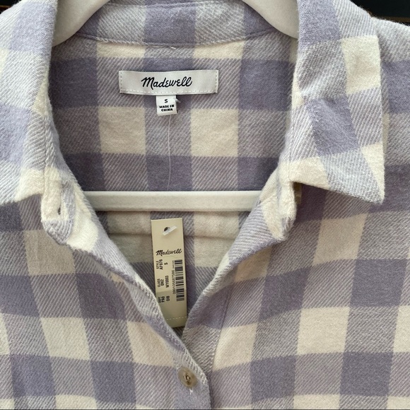 NWT Buffalo Check Flannel - Lavender and Cream - Picture 3 of 5